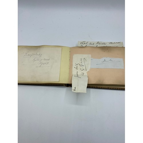 195 - An Autograph book, with letter from Winston Churchill. on headed note paper, 105 Mount Street, Nov 1... 