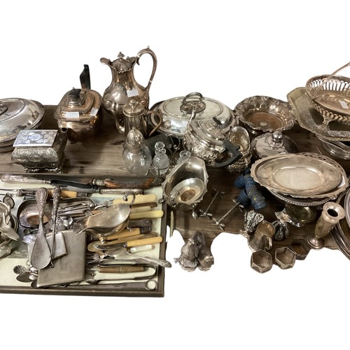 159 - A large quantity of silver plated wares