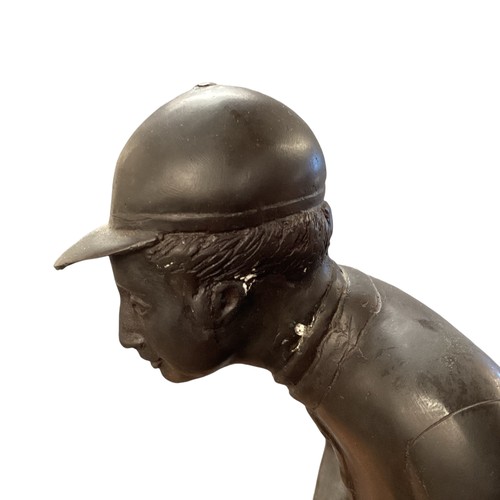 210 - After Charles Valton (1851-1918).Bronze model  Horse and Jockey, cast signature to oval base. 54cm x... 