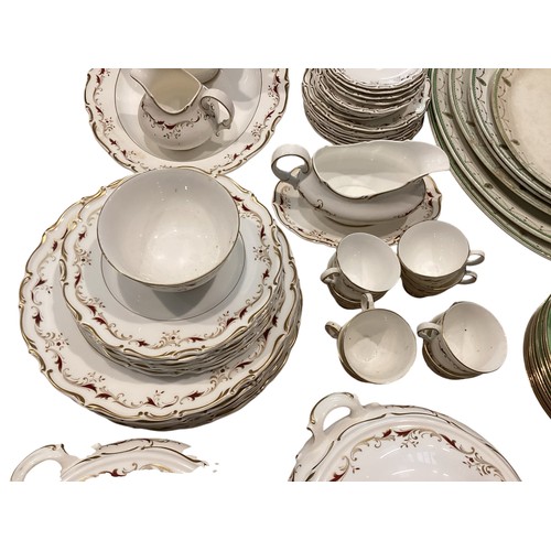 218 - Royal Doulton Strasbourg part service and a part bone china service with plates, tureens and platter... 