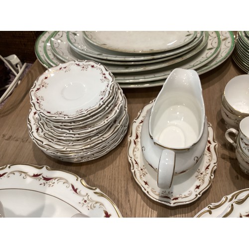 218 - Royal Doulton Strasbourg part service and a part bone china service with plates, tureens and platter... 