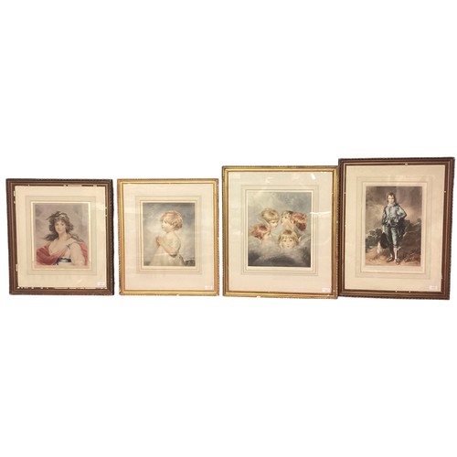 416 - Four gilt framed and glazed portrait prints, all signed in pencil Sydney Wilson. Portrait of a child... 