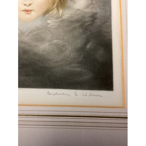 416 - Four gilt framed and glazed portrait prints, all signed in pencil Sydney Wilson. Portrait of a child... 