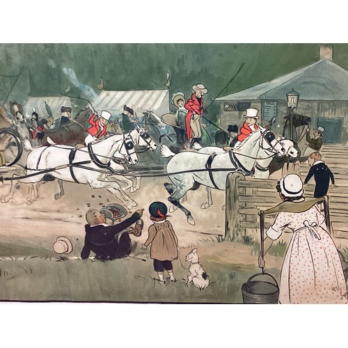 419 - Three Cecil Aldin prints, including a pair of Cecil Aldin humorous coaching prints,  40.5cm x 50.5cm... 