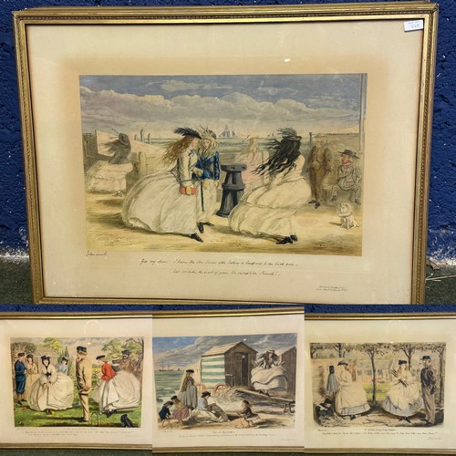 430 - A set of 4 John Leech humorous colour prints, each 80 x 59cm, in gilt glazed frame,  