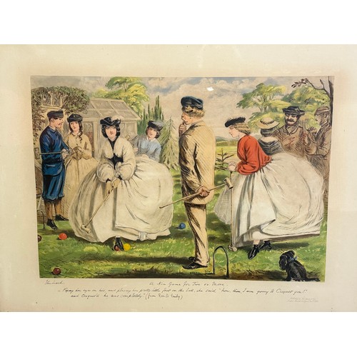 430 - A set of 4 John Leech humorous colour prints, each 80 x 59cm, in gilt glazed frame,  