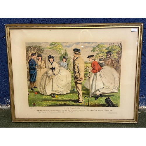 430 - A set of 4 John Leech humorous colour prints, each 80 x 59cm, in gilt glazed frame,  