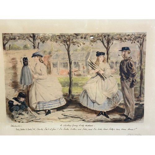 430 - A set of 4 John Leech humorous colour prints, each 80 x 59cm, in gilt glazed frame,  