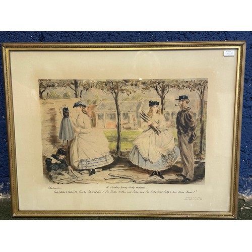 430 - A set of 4 John Leech humorous colour prints, each 80 x 59cm, in gilt glazed frame,  