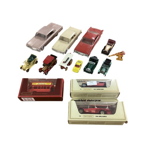 202 - A collection of vintage toy cars. Matchbox Lesney, JQ-Han etc.