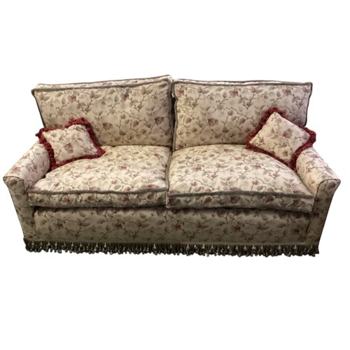 507 - A Two seater sofa with Geoffrey Bennison upholstery, 180cm wide x 90cm depth x ca 95cm high, general... 