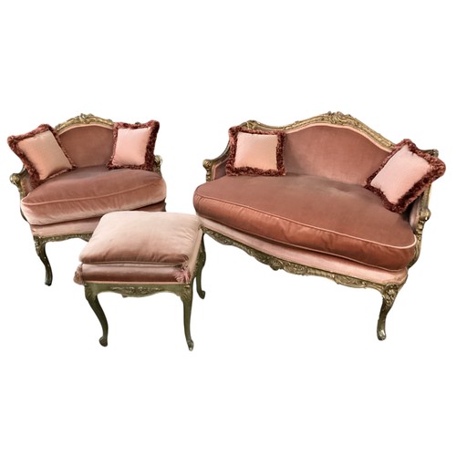 508 - A part suite of French Salon furniture in the Louis XVth style, part of the Eaton Square clearance, ... 