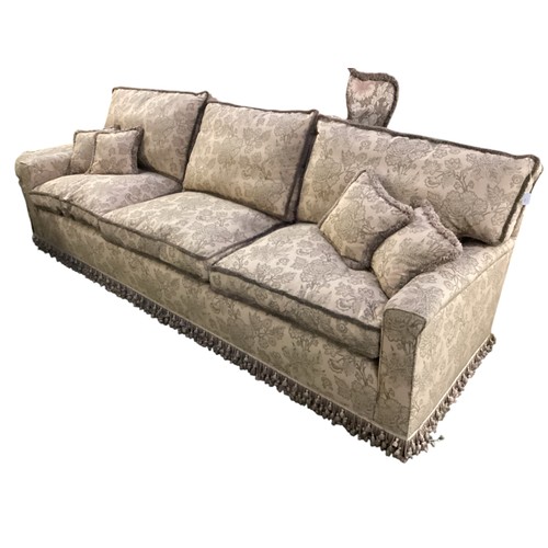 509 - A Large four seater sofa, with floral upholstery,  250cm wide x 95cm deep x ca 90cm high, part of th... 