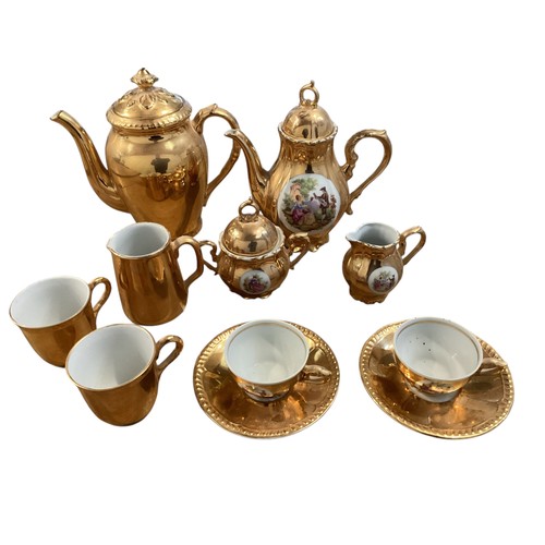 207 - A collection of glass ware together with a Royal Worcester gilt tea service