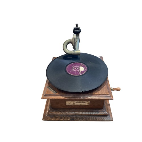 205 - Two Gramophones to include an HMV example and an oak cased portable example.