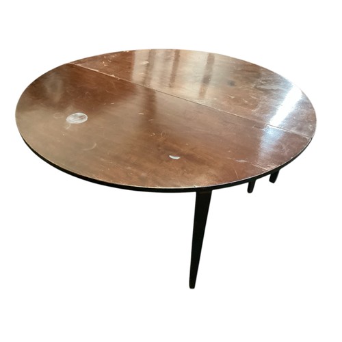 550 - Five tables including single drop leaf round table diameter 121 cm x 72 cm high , some restoration t... 