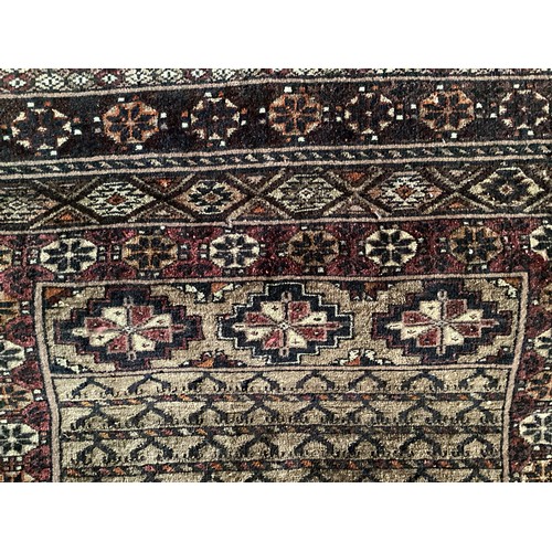 357 - Afghan handmade silk rug, central pattern with four “dragons “ and with three geometric patterned bo... 