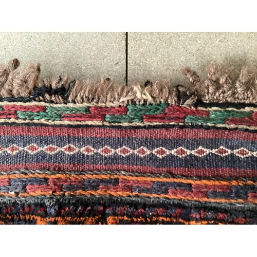 362 - Afghan handmade rug , central pattern depicting a temple and a rug with a border. Colours are cream ... 