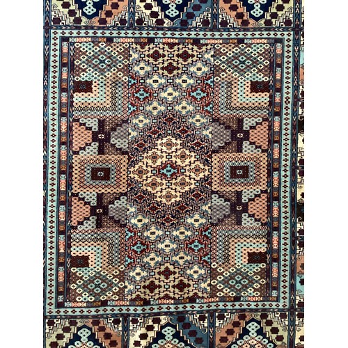 373 - Three similar wool rugs, see photos for details. Wear commensurate with age and use. Largest 116 cm ... 