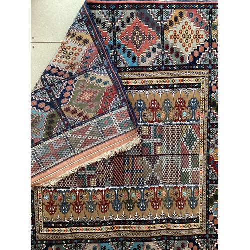 373 - Three similar wool rugs, see photos for details. Wear commensurate with age and use. Largest 116 cm ... 