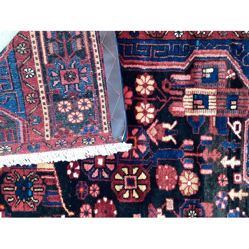 377 - Three small rugs, see photos for details, much wear to edges and all over wear commensurate with use... 