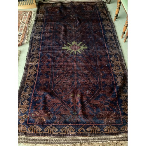 381 - Qty of small and large rugs, with historic and treated moth damage (circa 10) sold as seen. Possibly... 