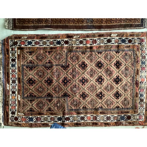 381 - Qty of small and large rugs, with historic and treated moth damage (circa 10) sold as seen. Possibly... 