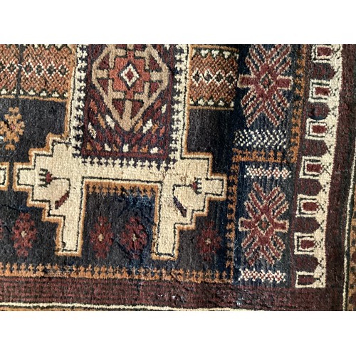 381 - Qty of small and large rugs, with historic and treated moth damage (circa 10) sold as seen. Possibly... 