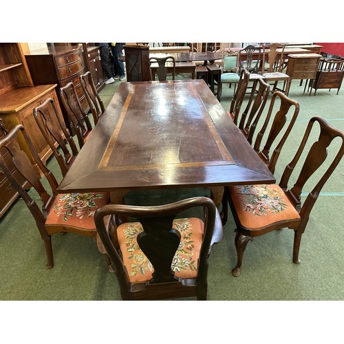 514 - Large dinning table 257cm long x 116cm wide x 75cm high. (table only)