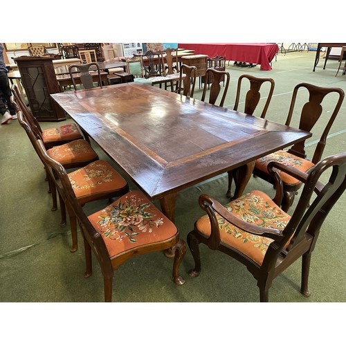 514 - Large dinning table 257cm long x 116cm wide x 75cm high. (table only)