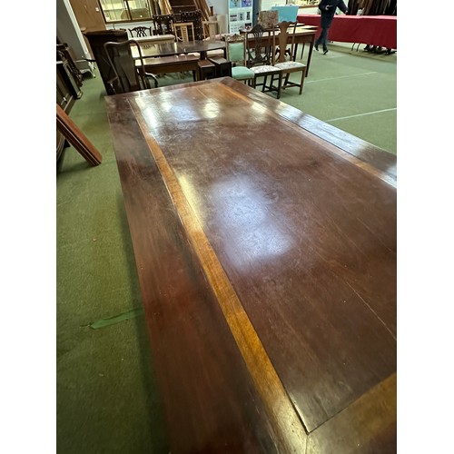 514 - Large dinning table 257cm long x 116cm wide x 75cm high. (table only)