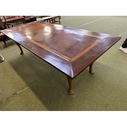 514 - Large dinning table 257cm long x 116cm wide x 75cm high. (table only)