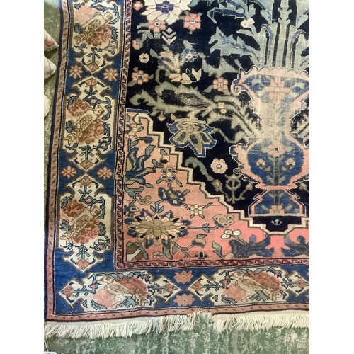 347 - Two rugs, long runner 104cm x 370cm - general wear, hole and fraying to edges, see images; other 157... 