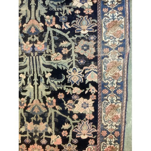 347 - Two rugs, long runner 104cm x 370cm - general wear, hole and fraying to edges, see images; other 157... 