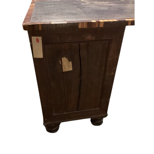 560 - Six drawer leather top kneehole writing desk, stamped 'J.Bramah's Patent Shaw & Crane' to one brass ... 