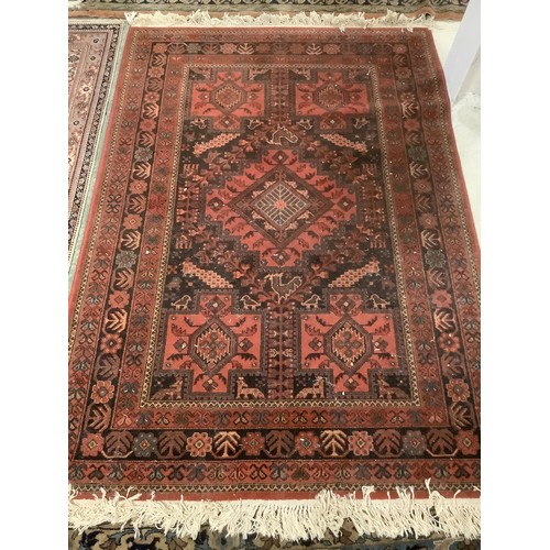 349 - Two Persian style small rugs, 140cm x 204 and runner 92cm x 365cm