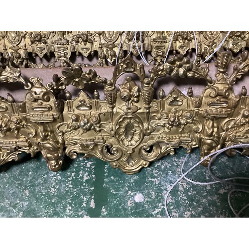 168 - A quantity of decorative brass curtain pelmets cleared from the main drawing room at 86 Eaton Square... 