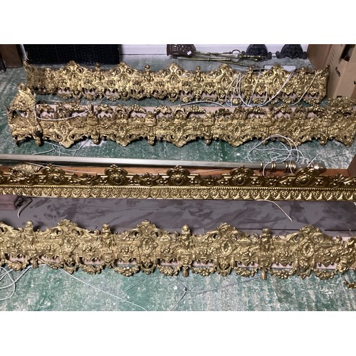 168 - A quantity of decorative brass curtain pelmets cleared from the main drawing room at 86 Eaton Square... 