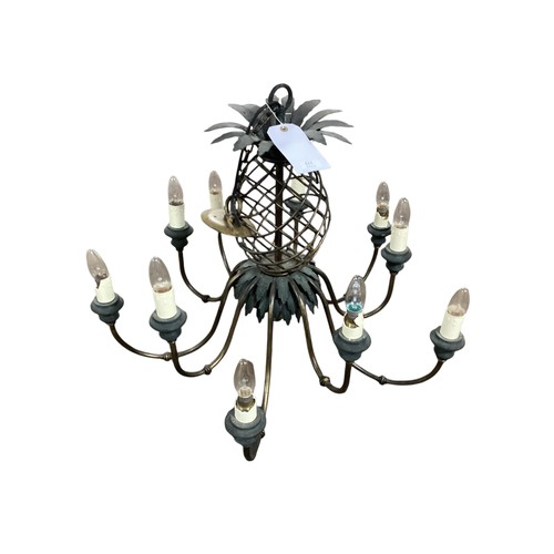 175 - A ceiling light, as a 10 branch  chandelier with pineapple final decoration to the top, (Joanna Wood... 