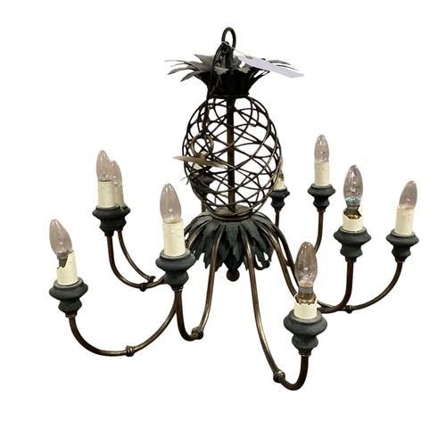 175 - A ceiling light, as a 10 branch  chandelier with pineapple final decoration to the top, (Joanna Wood... 