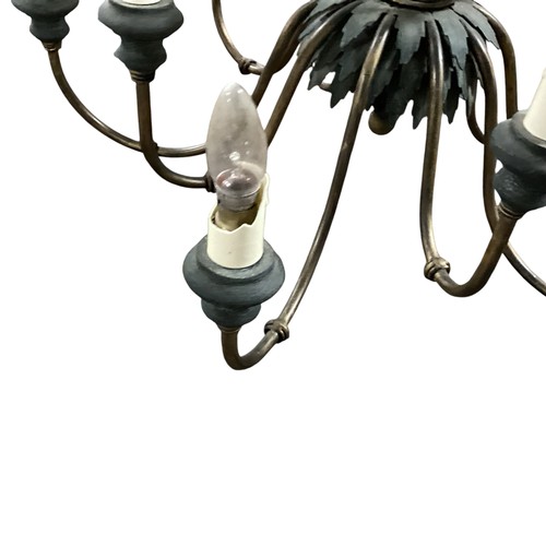 175 - A ceiling light, as a 10 branch  chandelier with pineapple final decoration to the top, (Joanna Wood... 