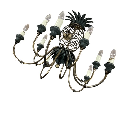 175 - A ceiling light, as a 10 branch  chandelier with pineapple final decoration to the top, (Joanna Wood... 