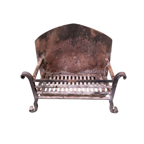 174 - A fireplace grate with attached back, as found, in used condition, 53cm wide x 26cm depth, 43cm high