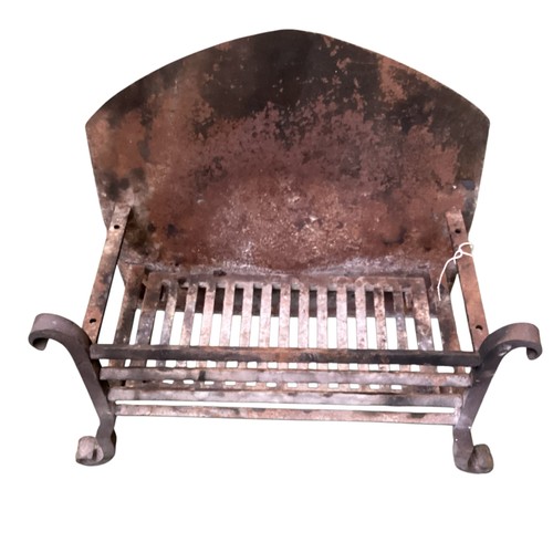 174 - A fireplace grate with attached back, as found, in used condition, 53cm wide x 26cm depth, 43cm high