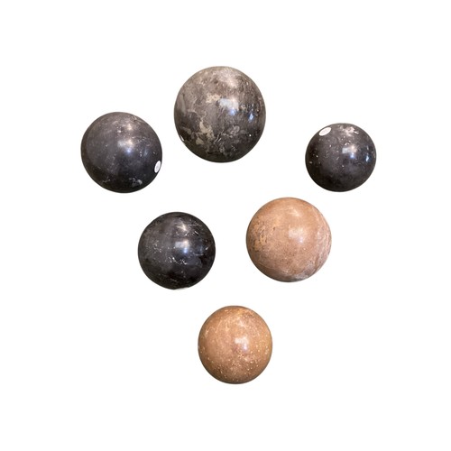 246 - Six marble carpet balls