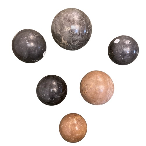 246 - Six marble carpet balls