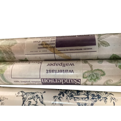 134 - A quantity of wallpaper rolls, including Sanderson, John Wilman etc, sold as seen, no auctioneer gua... 