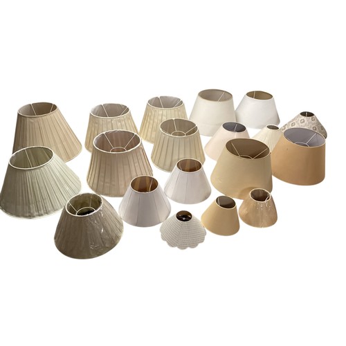 159 - A quantity of lampshades.  Four pairs and some near pairs. Circa 18.  All fit for purpose, the odd m... 