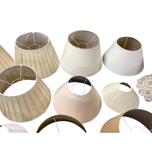 159 - A quantity of lampshades.  Four pairs and some near pairs. Circa 18.  All fit for purpose, the odd m... 