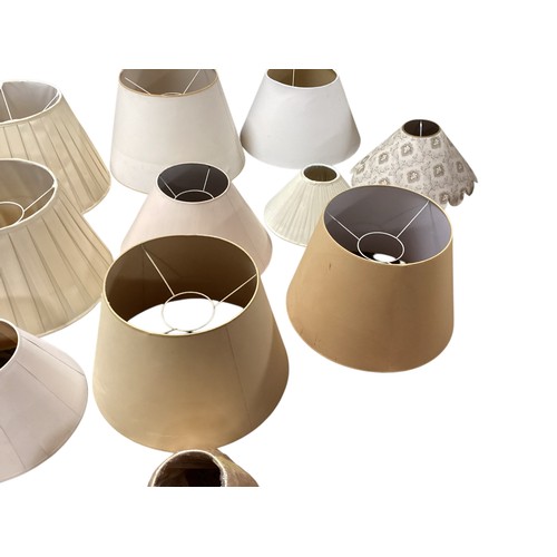 159 - A quantity of lampshades.  Four pairs and some near pairs. Circa 18.  All fit for purpose, the odd m... 